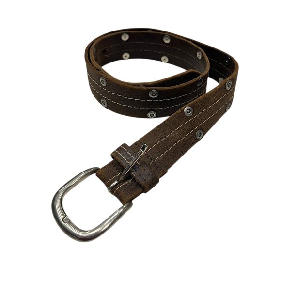 Vintage NFA Leather Belt Brown Silver Rivets 37.5" Western Cowboy Ranch Corral - Picture 3 of 6